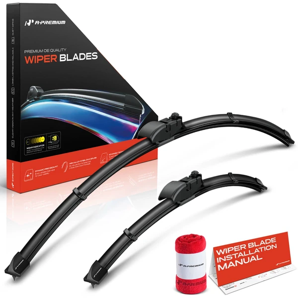 2-Pc 26″ + 18″ Beam Windshield Wiper Blade All Season, Quiet, Streak Free A-Premium APWB112