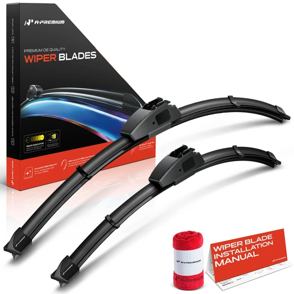 2-Pc 19″ + 18″ Beam Windshield Wiper Blade All Season, Quiet, Streak Free A-Premium APWB113