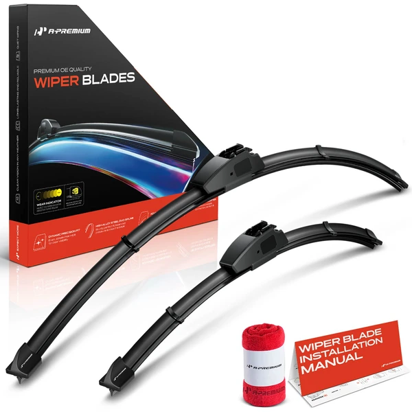 2-Pc 26″ + 18″ Beam Windshield Wiper Blade All Season, Quiet, Streak Free A-Premium APWB216