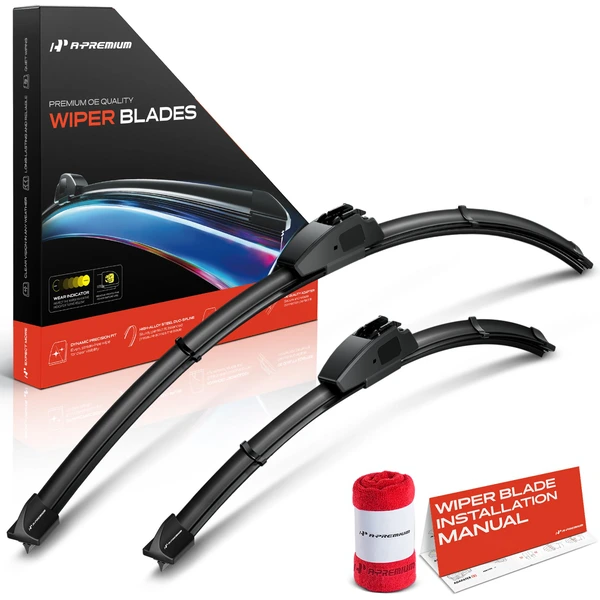 2-Pc 26″ + 14″ Beam Windshield Wiper Blade All Season, Quiet, Streak Free A-Premium APWB232