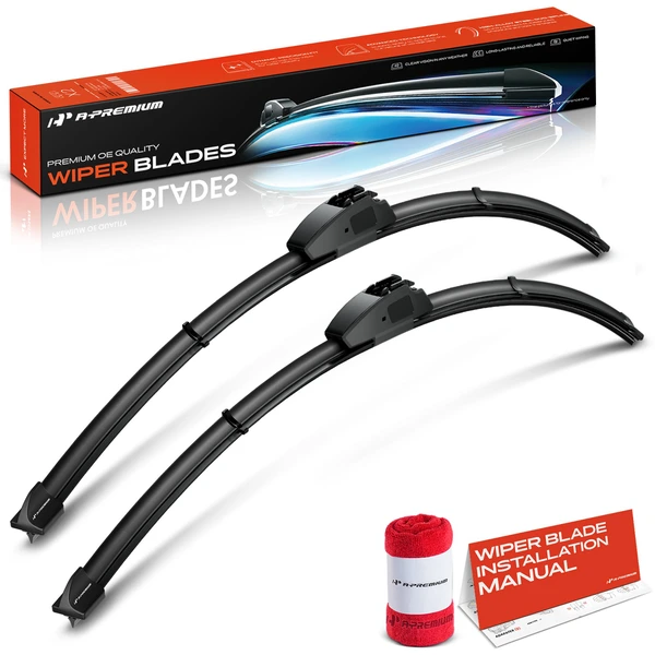 2-Pc 28″ Beam Windshield Wiper Blade All Season, Quiet, Streak Free A-Premium APWB243