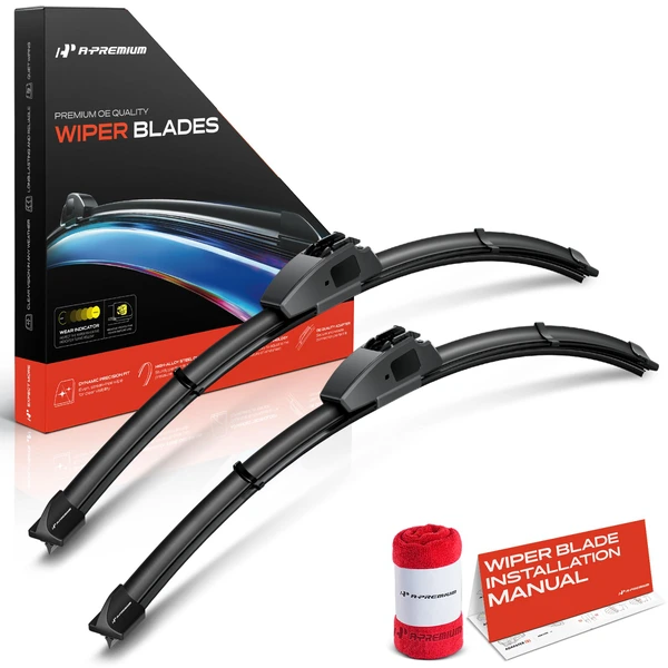 2-Pc 24″ Beam Windshield Wiper Blade All Season, Quiet, Streak Free A-Premium APWB244