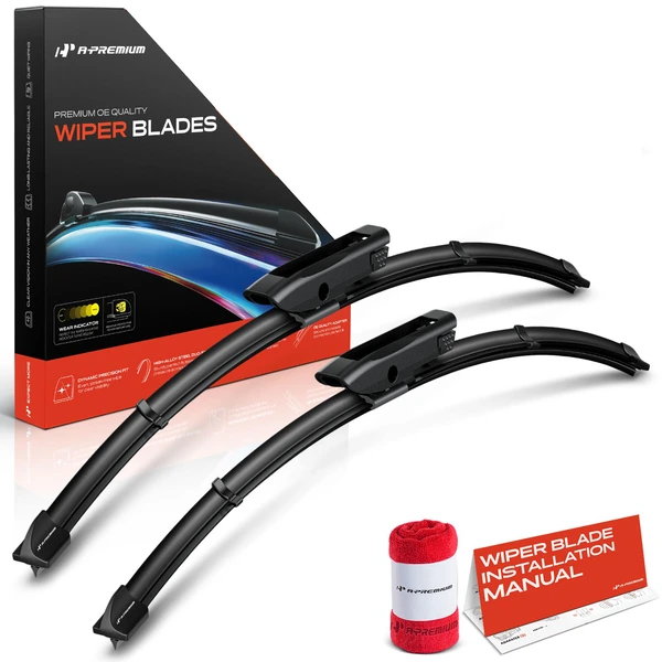 2008-2009 Saab 9-5 2-Pc 23″ Beam Windshield Wiper Blade All Season, Quiet, Streak Free A-Premium APWB340
