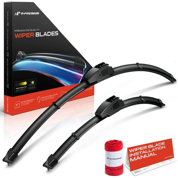 2-Pc 26″ + 18″ Beam Windshield Wiper Blade All Season, Quiet, Streak Free A-Premium APWB386