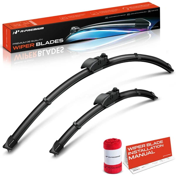 2-Pc 28″ + 16″ Beam Windshield Wiper Blade All Season, Quiet, Streak Free A-Premium APWB395