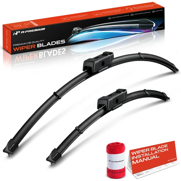 2-Pc 26″ + 18″ Beam Windshield Wiper Blades All Season, Quiet, Streak Free A-Premium APWB418