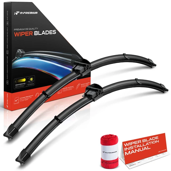 2-Pc 21″ + 19″ Beam Windshield Wiper Blade All Season, Quiet, Streak Free A-Premium APWB435