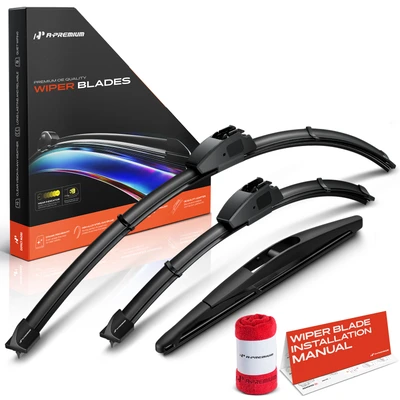 3-Pc 26" + 15" + 10" Windshield Wiper Blades