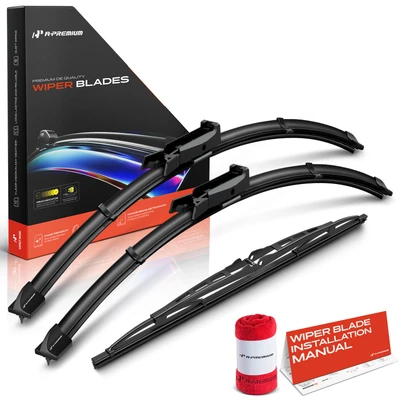 3-Pc 22" + 22" + 15" Windshield Wiper Blades