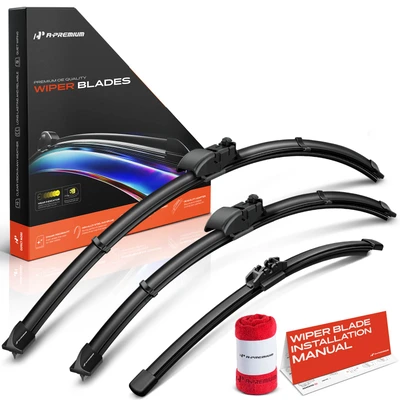 3-Pc 26" + 20" + 12" Windshield Wiper Blades