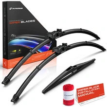 2012-2018 Ford Focus 3pc Beam Windshield Wiper Blades All Season, Quiet, Streak Free A-Premium APWB525