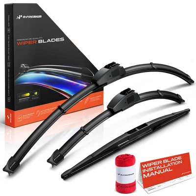 2010-2011 Honda Insight 3pc Beam Windshield Wiper Blades All Season, Quiet, Streak Free A-Premium APWB572