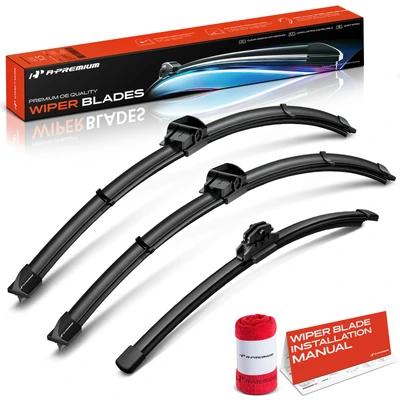 3-Pc 24" + 24" + 15" Windshield Wiper Blades