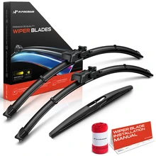 2011-2015 Smart Fortwo 3pc Beam Windshield Wiper Blades All Season, Quiet, Streak Free A-Premium APWB726