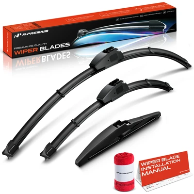 3-Pc 28" + 14" + 8" Windshield Wiper Blades