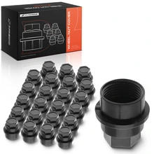 24 Pcs Black Wheel Nut Covers for 1988-1991 GMC R1500 Suburban