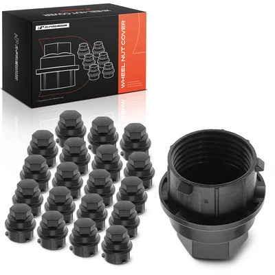 20 Pcs Black Wheel Nut Cover