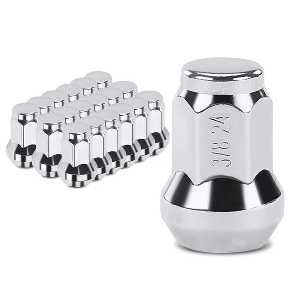 16 Pcs Front & Rear Chrome 3/8-24 Wheel Lug Nut for 2012-2021 Polaris RZR 570