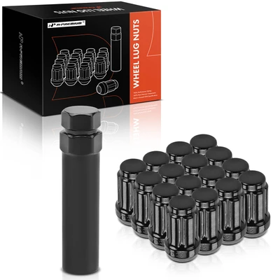 17 Pcs Front & Rear Black M12x1.25 Wheel Lug Nut