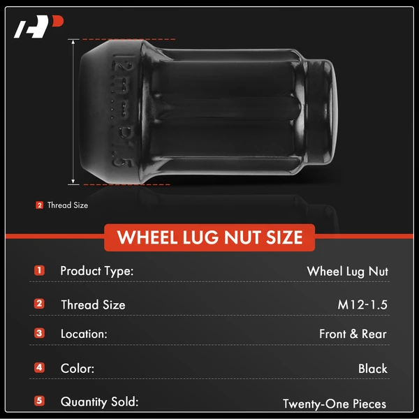 21 Pcs M12-1.5 Front & Rear Wheel Lug Nut for Honda CR-V 1997-2024 Civic Accord