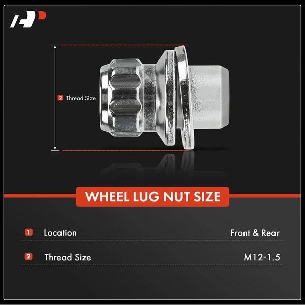 5 Pcs M12-1.5 Wheel Lug Nut for Toyota RAV4 Prius Tacoma Sienna Yaris Venza Tercel
