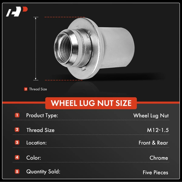 5 Pcs M12-1.5 Front or Rear Wheel Lug Nut for Toyota Camry 2002-2022 RAV4 Corolla