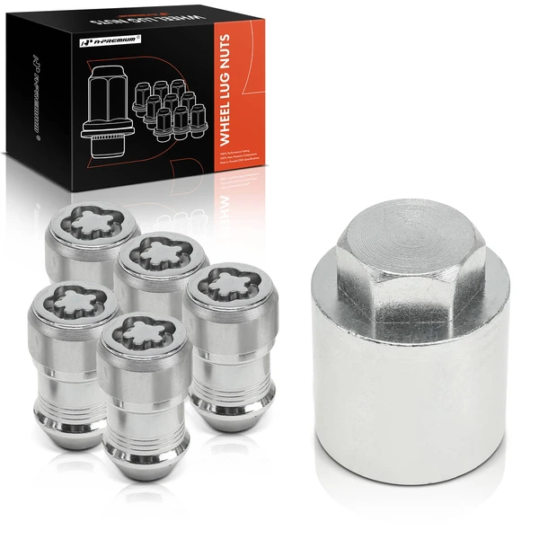 6 Pcs M14-1.5 Chrome Wheel Lug Nut for 2020-2024 Jeep Gladiator