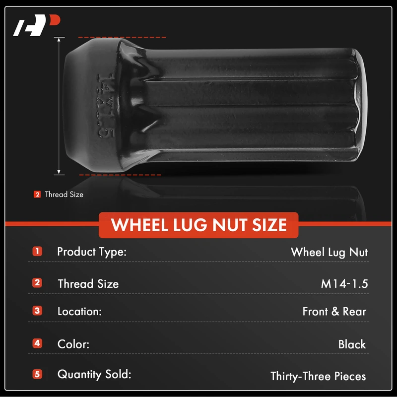 33 Pcs M14-1.5 Front & Rear Wheel Lug Nut for Ford F-250 F-350 Super Duty Chevrolet