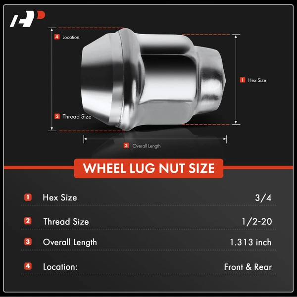 20 Pcs Front & Rear Wheel Lug Nut for Jeep Grand Cherokee Wrangler Dodge Challenger