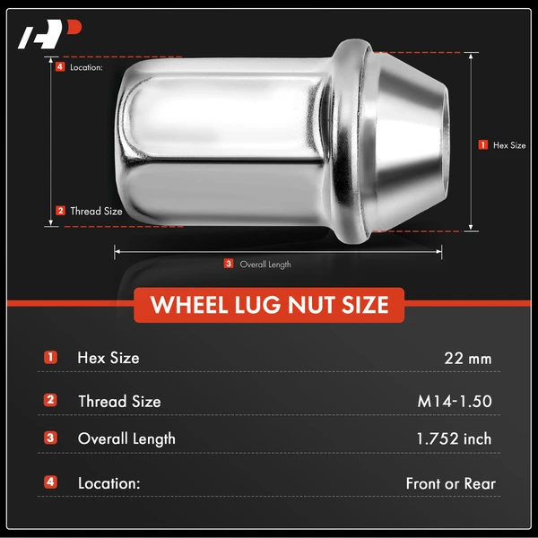 M14-1.5 Wheel Lug Nut for GMC Terrain 12-17 Buick Enclave Cadillac Acura Saturn