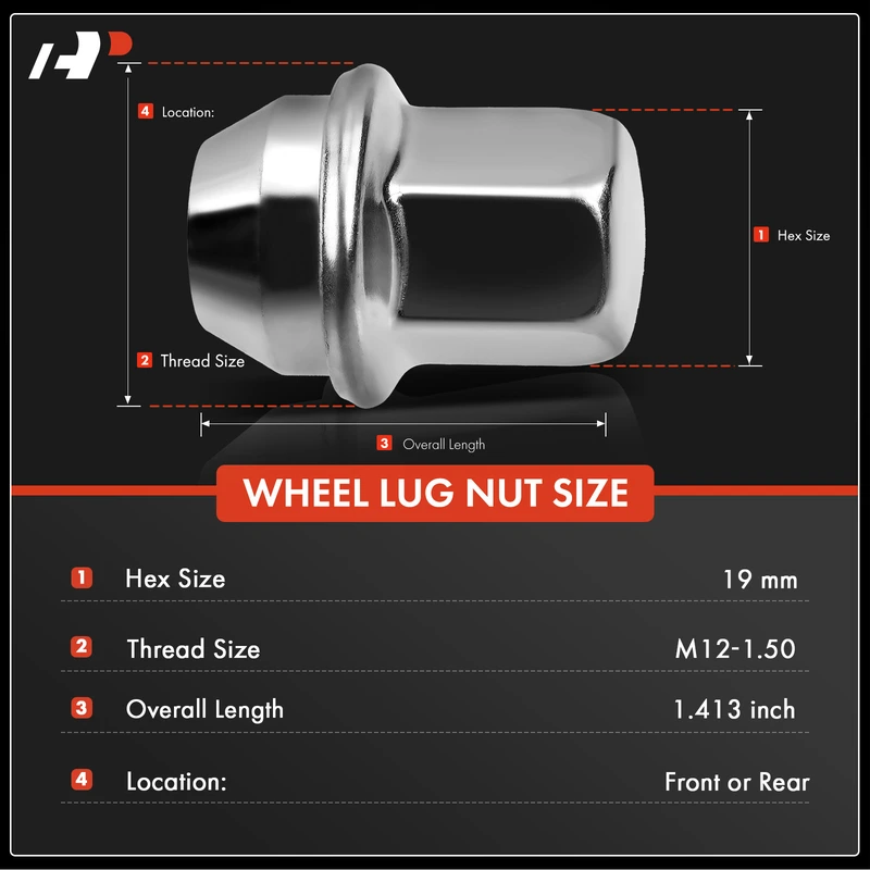 M12-1.5 Wheel Lug Nut for Chevrolet Equinox 2005-2009 2021-2024 GMC Buick Saturn Saturn