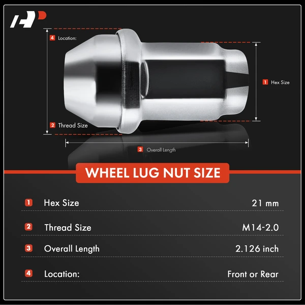 12 Pcs Front or Rear M14-2.0 Wheel Lug Nut for Ford F-150 2001-2014 Expedition