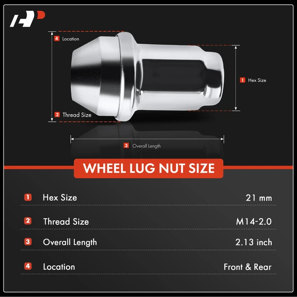 6 Pcs Front or Rear M14-2.0 Wheel Lug Nut for Ford F-150 2001-2014 Expedition