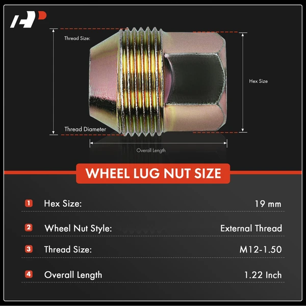 M12-1.5 Wheel Lug Nut for Chevrolet Aveo 2005-2011 Aveo5 Pontiac G3 Wave Wave5