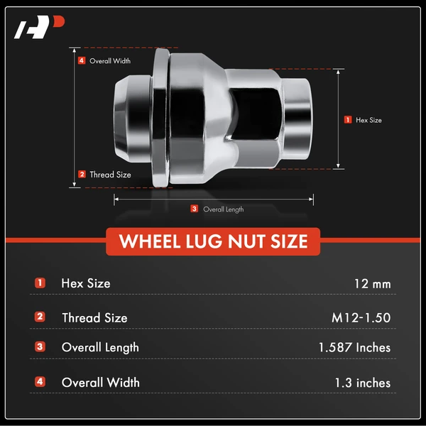 20 Pcs Front & Rear M12-1.5 Wheel Lug Nut for Jaguar F-Type 14-21 XJ 10-17 XE XFR