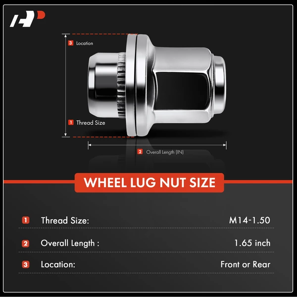 M14-1.5 Wheel Lug Nut for Nissan TITAN 2024 Armada 2017-2022 2024 INFINITI QX80
