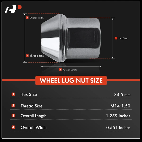 20 Pcs Front & Rear M14-1.5 Wheel Lug Nut for Land Rover Discovery Range Rover