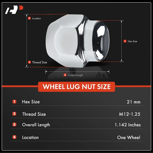 4 Pcs Front or Rear M12-1.25 Wheel Lug Nut for Nissan Frontier 200SX Infiniti G20