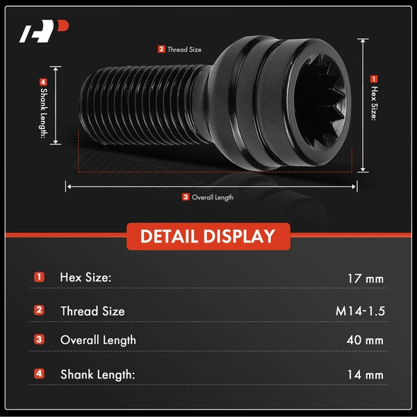 5 Pcs M14-1.5 Wheel Lug Nut for Volkswagen Jetta 1985-2016 Passat Golf Audi A4 Q5