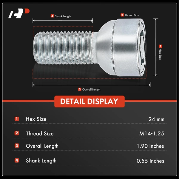 5 Pcs M14-1.5 Wheel Lug Nut for Audi A4 2008-2020 A6 A3 TT A4 allroad A3 Quattro