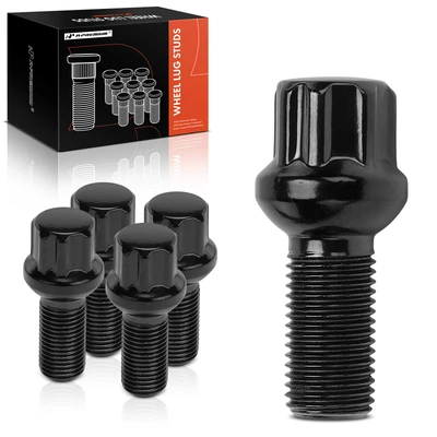 Front & Rear M14-1.5 4 Pcs Wheel Lock Lug Bolts & 1 Pc Socket Key