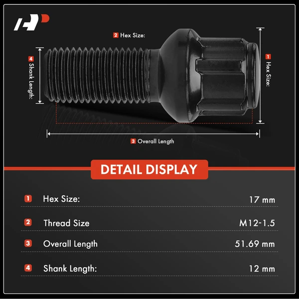 5 Pcs M12-1.5 Wheel Lug Nut for BMW E30 E87 F20 E36 E46 325i M5 Mini Cooper 02-06