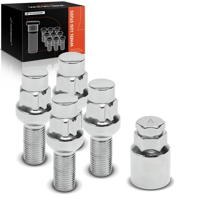 4 Pcs M14-1.5 Wheel Lock Lug Bolts & 1 Pc Socket Key