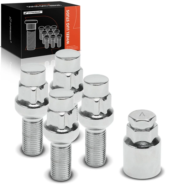 4 Pcs M14-1.5 Wheel Lock Lug Bolts & 1 Pc Socket Key for Audi A4 1996-2013 A6 Porsche