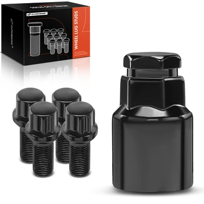 5 Pcs M14x1.5 Black Wheel Lug Stud