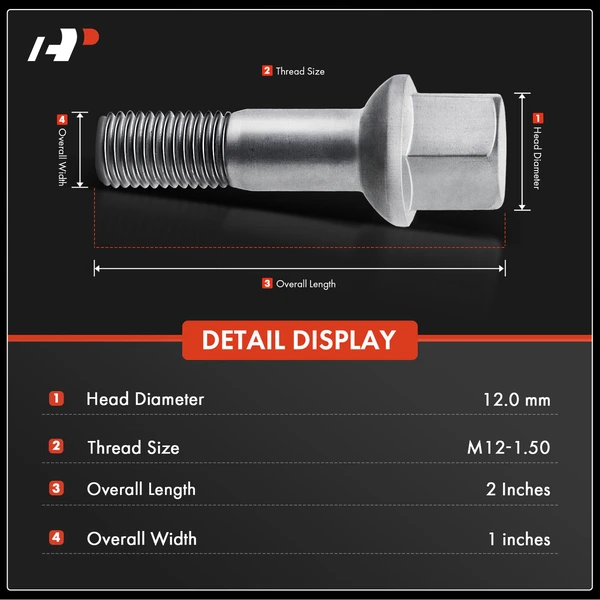 5 Pcs M12-1.50 Wheel Lug Stud for Mercedes-Benz SL320 E420 Chrysler