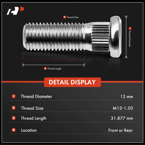24 Pcs Front & Rear M12-1.50 Wheel Lug Stud for Toyota Tacoma 1999-2021