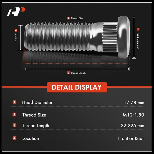 10 Pcs M12-1.50 Wheel Lug Stud for Honda Civic 1980-2021 Accord Acura