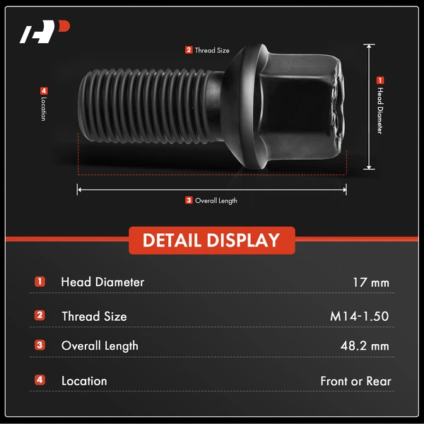 5 Pcs M14-1.50 Wheel Lug Stud for Audi A4 96-20 A5 A6 A7 VW Beetle Golf