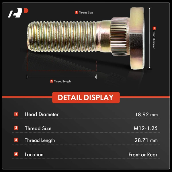 5 Pcs M12-1.25 Wheel Lug Stud for Nissan Frontier 05-21 Altima INFINITI